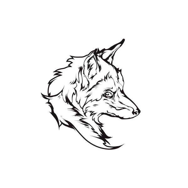Emblème tête de renard rouge — Image vectorielle