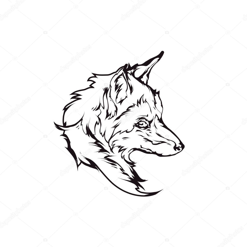 Red fox head emblem