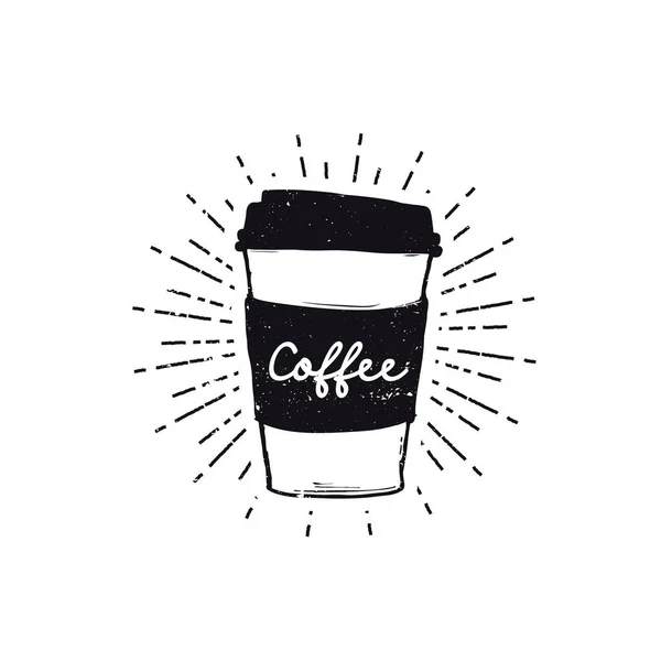 Dessiné à la main doodle emporter tasse de café — Image vectorielle