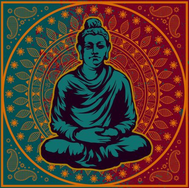Gautama Buddha lotus pozisyonunda oturuyor.
