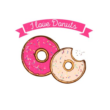 Renkli ve lezzetli çörekler, vektör illüstrasyonu