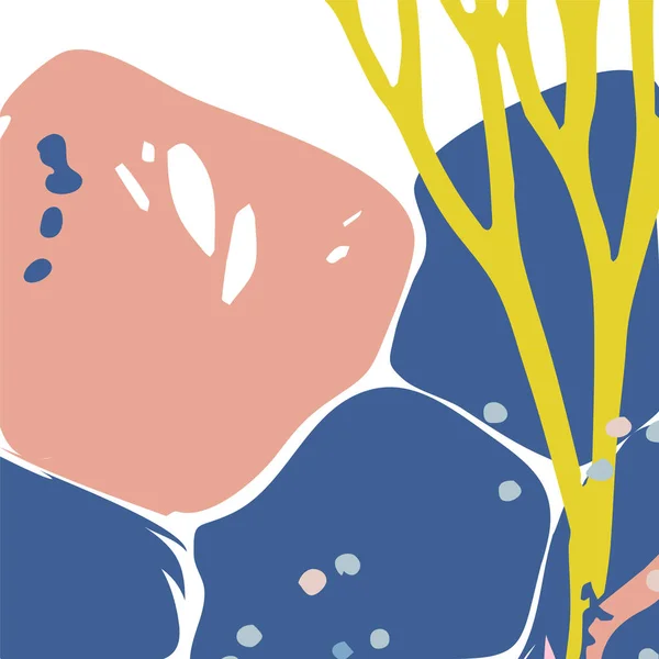 Mercanlar, deniz yosunu ve okyanus hayvanları vektör sanatı — Stok Vektör