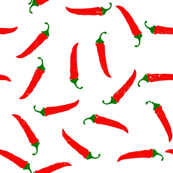 Vektornahtloses Muster einer roten Chilischote — Stockvektor