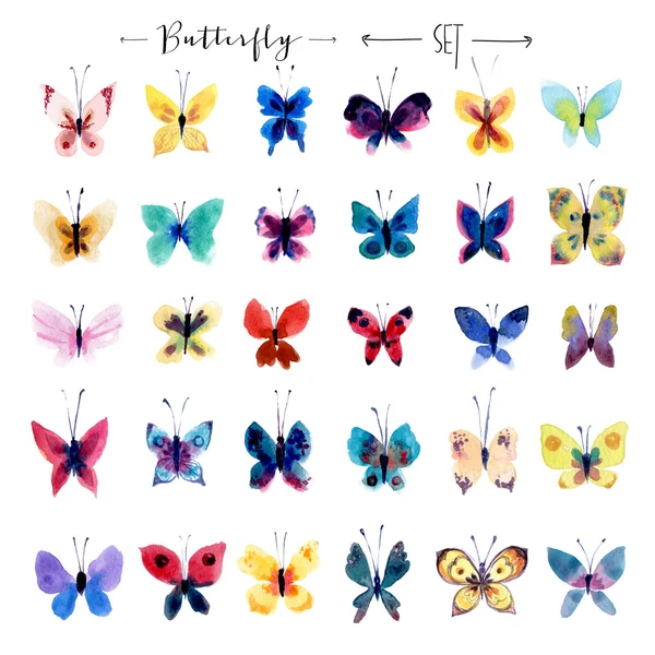 Akwarela latające motyle. Piękne motyle — Zdjęcie stockowe
