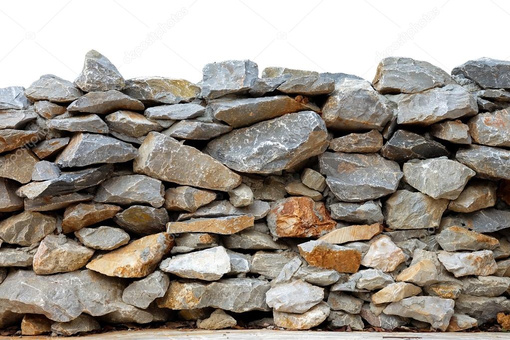 Real stone wall texture background stacked layers are uneven