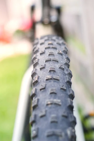 Nahaufnahme Bild Von Downhill Fahrrad Mountainbike Reifen — Stockfoto
