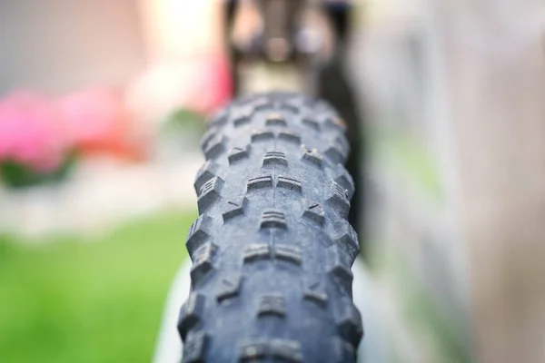 Nahaufnahme Bild Von Fahrrad Mountainbike Reifen — Stockfoto