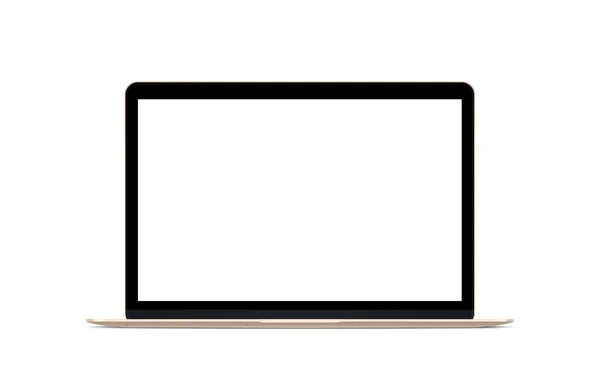 Isolated modern laptop computer with blank screen — Stock Photo, Image