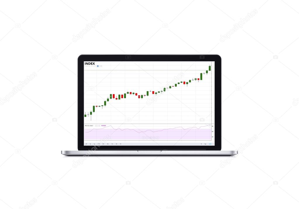 Bull stock market shown on computer screen