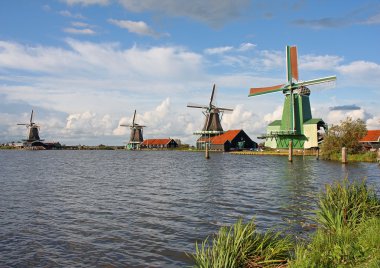 Zaanse tarlalarında yel değirmeni