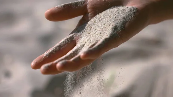 Sand Falls Your Hand — Stock Photo, Image