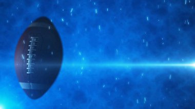 Mavi arka planda 3D Amerikan topu