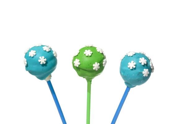 Három ízletes színes cakepops — Stock Fotó