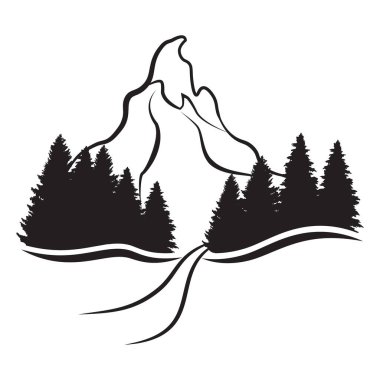 Dağ ve orman. Tırman. Görüntü.