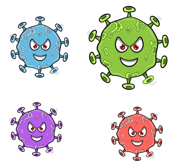 Angry Virus Cartoon Character Corona — Stock Photo, Image