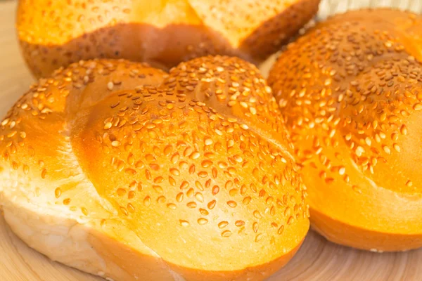 Fresh buns for breakfast — Stock Photo, Image