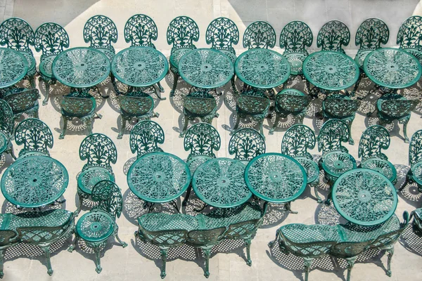 Железные столы и стулья Стоковая Картинка