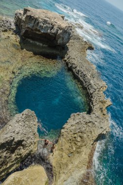 Blue lake in the rocks