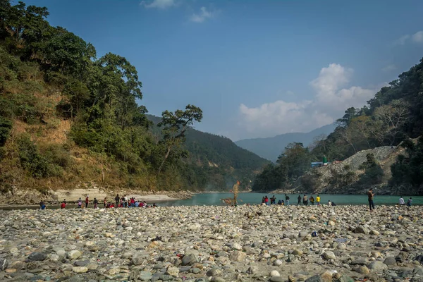 Darjeeling Batı Bengal Hindistan Ocak 2021 Teesta Nehrinin Rangit Nehri — Stok fotoğraf