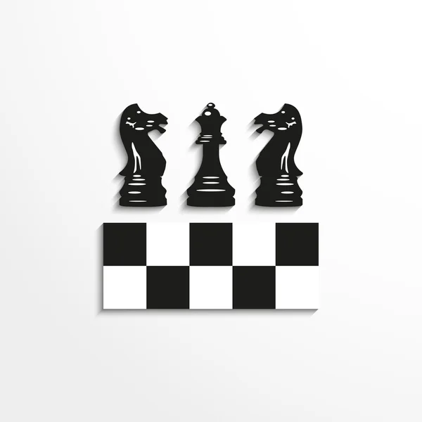 Sports symbols. Chess. Vector icon. Black and white image on a gray background.