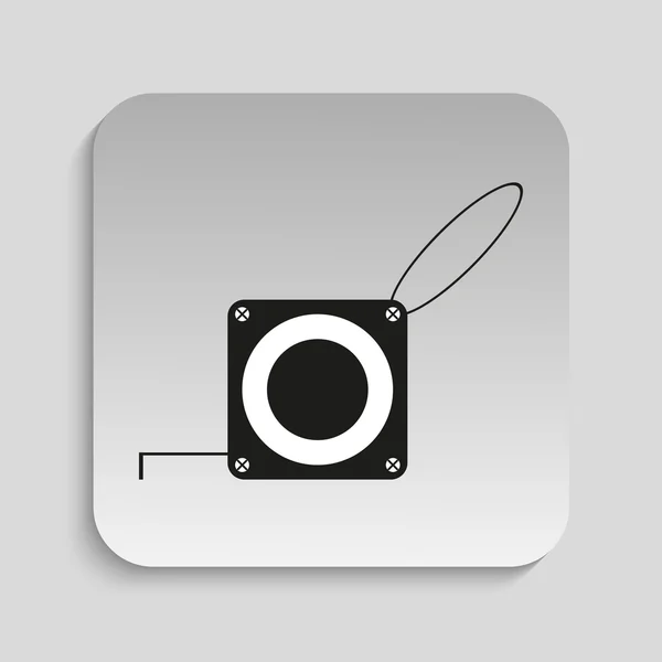 Construction roulette. Vector icon. Black and white image on a gray background. — 图库矢量图片