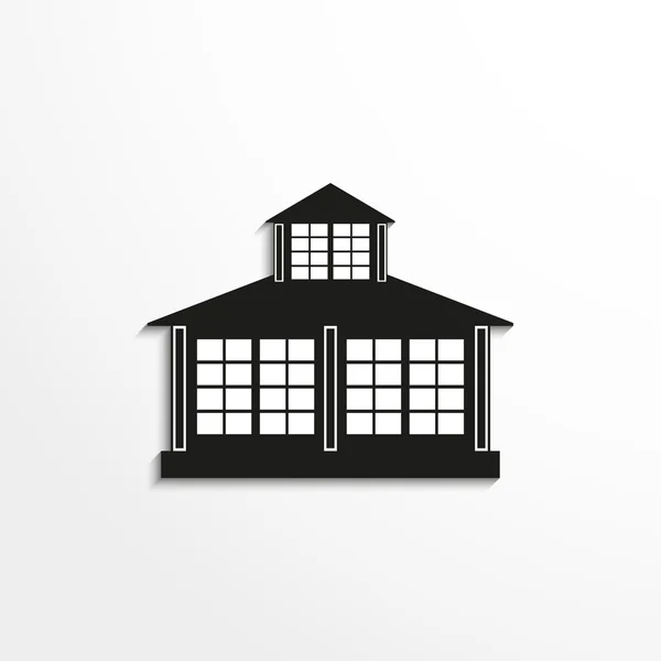 Casa. Icono del vector. Imagen en blanco y negro sobre fondo claro . — Vector de stock
