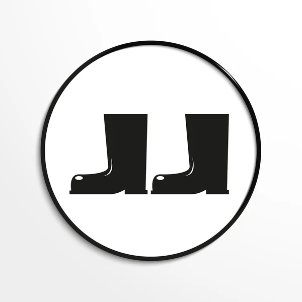 Botas. Icono del vector. Imagen en blanco y negro sobre fondo claro . — Archivo Imágenes Vectoriales