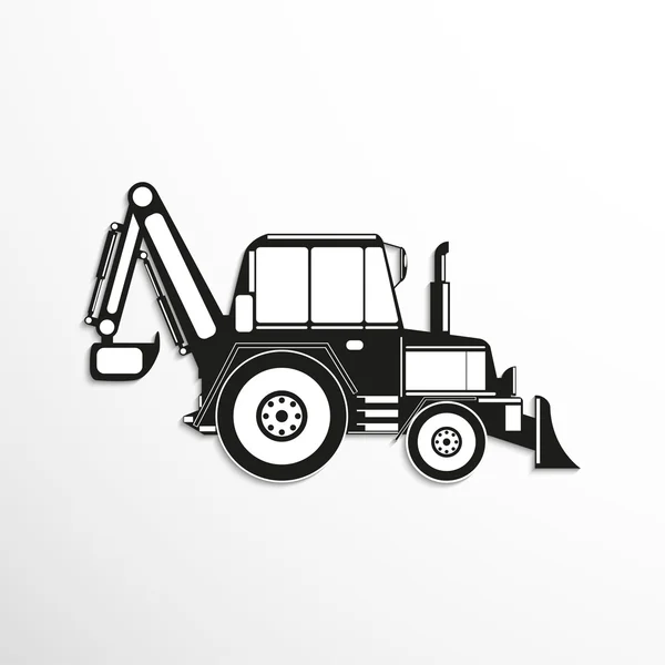 Maquinaria de construcción. Tractor. Icono del vector . — Archivo Imágenes Vectoriales