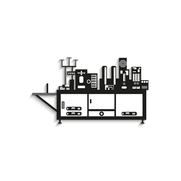 工业设备。机。矢量图标. — 图库矢量图片