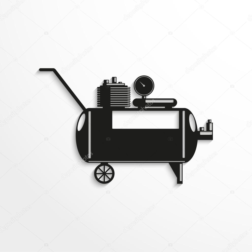 Compressor. Vector illustration. Black and white view.