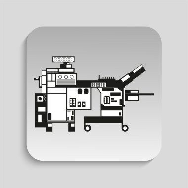 Endüstri/sanayii donatımı. Makine. Vektör simgesi.