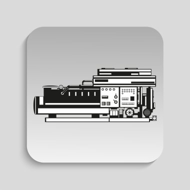 Endüstri/sanayii donatımı. Makine. Vektör simgesi.