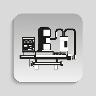 Endüstri/sanayii donatımı. Makine. Vektör simgesi.