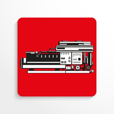 Endüstri/sanayii donatımı. Makine. Vektör simgesi.