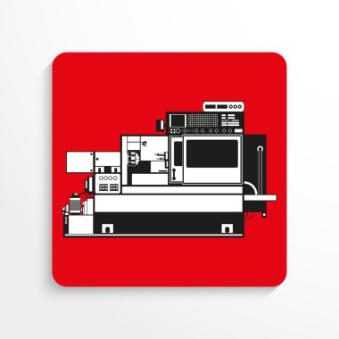 Endüstri/sanayii donatımı. Makine. Vektör simgesi.