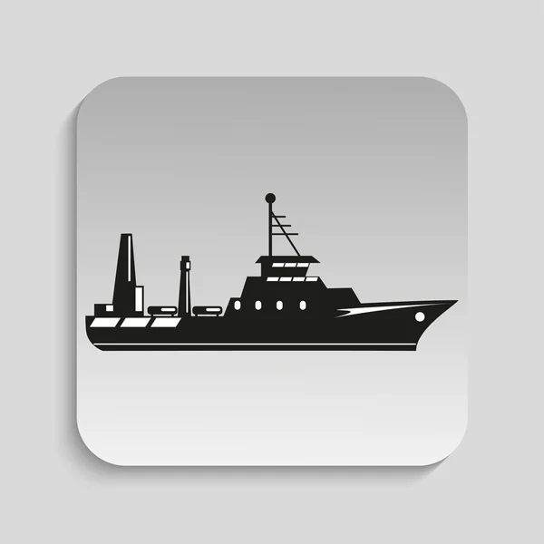 Πλοίο στον ωκεανό. Vector εικονογράφηση. — Διανυσματικό Αρχείο