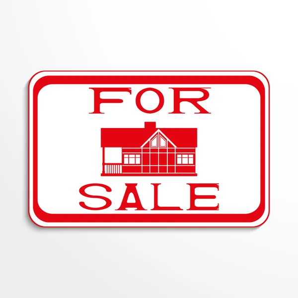 A etiqueta na venda da casa. Ilustração vetorial . — Vetor de Stock