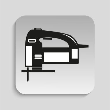 Güç aracı. Elektrikli testere. Vektör simgesi.