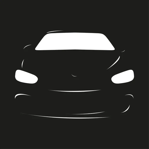 Carro. Ilustração vetorial. Vista em preto e branco . — Vetor de Stock