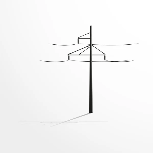 Poste con cables. Ilustración vectorial . — Vector de stock