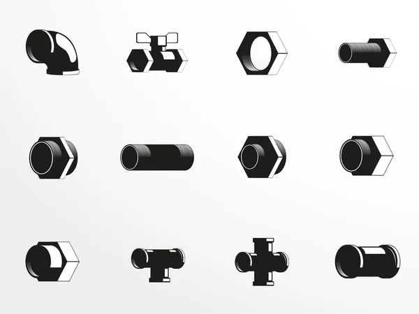 Ensemble d'icônes vectorielles sur le thème des connexions de plomberie . — Image vectorielle