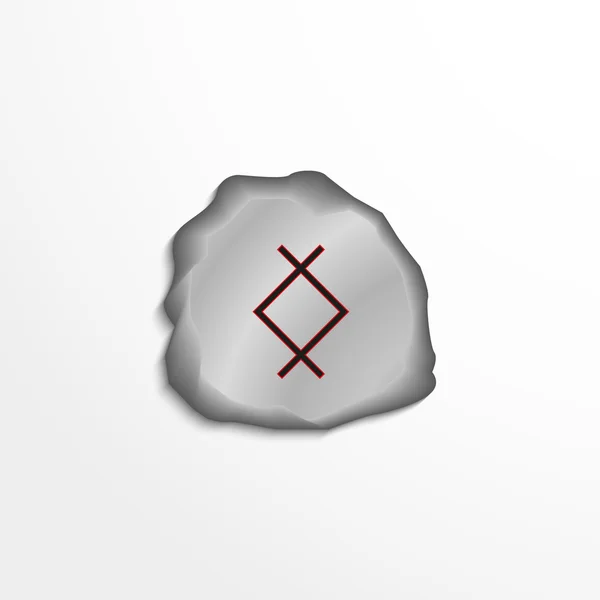 Uma runa antiga na pedra. Ilustração vetorial . — Vetor de Stock