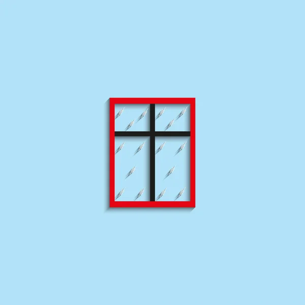 Marco de ventana con cristal. Icono del vector . — Vector de stock
