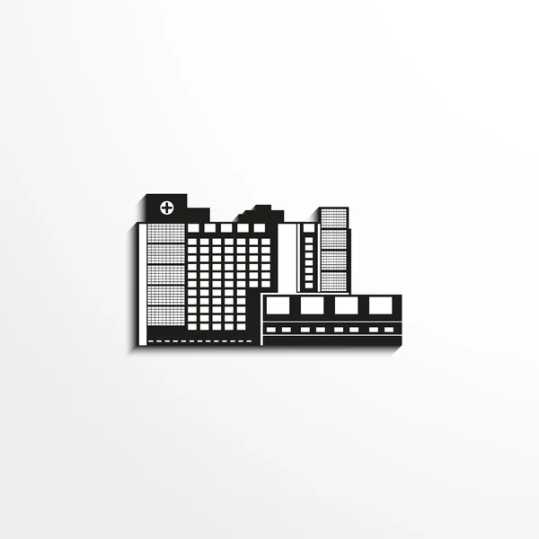 Edificio hospitalario moderno. Ilustración vectorial en dos colores . — Vector de stock