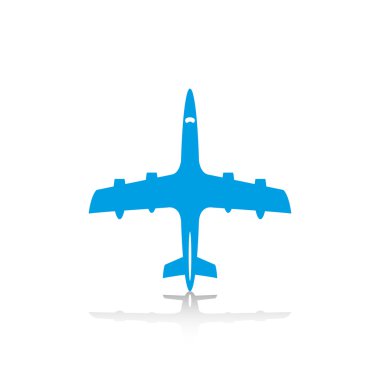 Bir yolcu uçağı. Vektör simgesi