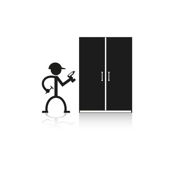 Meubilair en kabinet Master. Vector-pictogram. — Stockvector