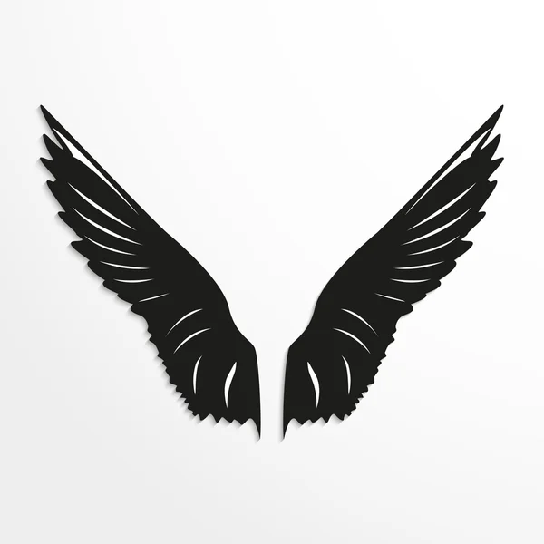 Wings of birds. Vector illustration. Black and white view. — Stock Vector