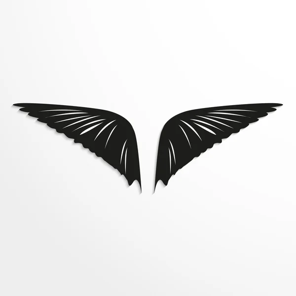 Wings of birds. Vector illustration. Black and white view. — Stock Vector