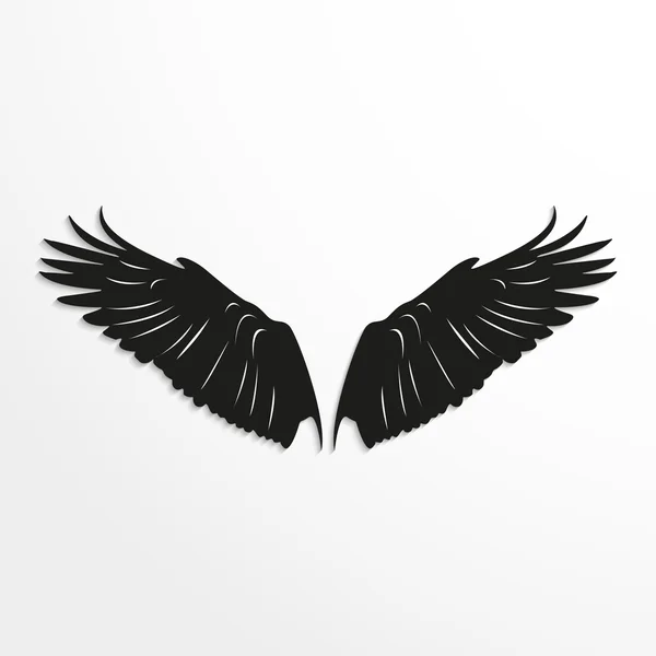 Wings of birds. Vector illustration. Black and white view. — Stock Vector