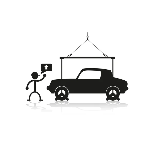 Carregando carro guindaste. Ilustração vetorial . —  Vetores de Stock